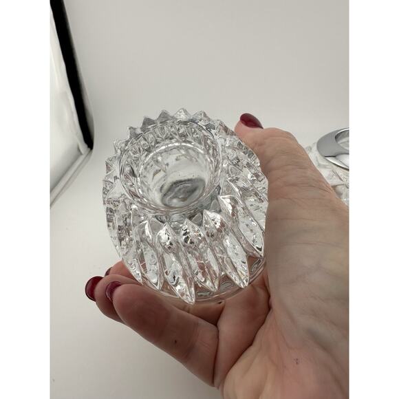 Princess House "Highlights" Cut Crystal Lighter and Toothpick Holder Set 1980s - Picture 6 of 11
